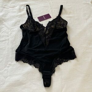 Elegant Black Lace Bodysuit